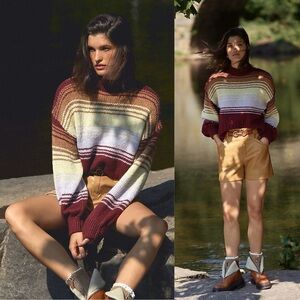 NWT Anthropologie Callahan Amber Striped Sweater